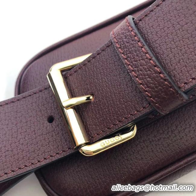 Specials Imitation Gucci GG Original Leather belt bag 519308 Burgundy