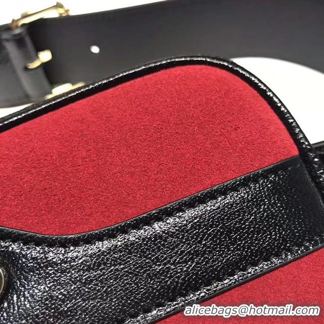 Unique Bulk Gucci Nubuck leather belt bag 519308 red&black