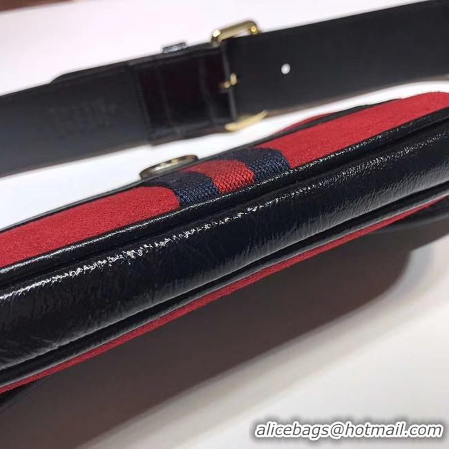 Unique Bulk Gucci Nubuck leather belt bag 519308 red&black