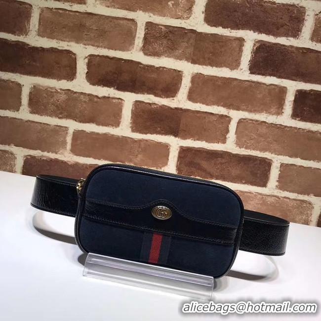 Market Sells Gucci Nubuck leather belt bag 519308 Royal Blue&black