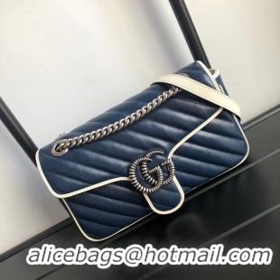 Stylish Gucci GG Marmont small shoulder bag 443497 Navy