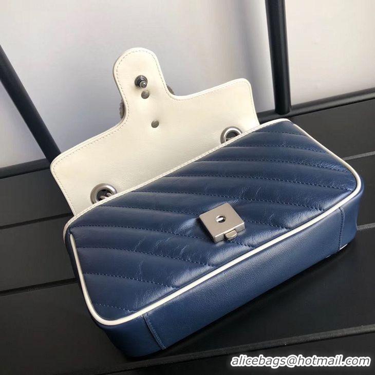 Buy Duplicate Gucci GG Marmont small shoulder bag 446744 Navy