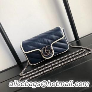 Youthful Cheap Gucci GG Marmont super mini bag 574969 Navy