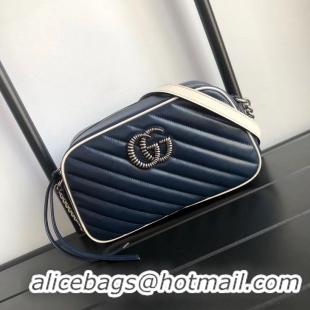 Original Cheap Gucci GG Marmont Matelasse Shoulder Bag A447632 Navy