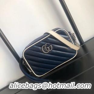 Sumptuous Imitation Gucci GG Marmont Matelasse mini Bag 448065 Navy