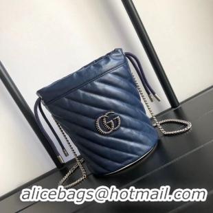 Buy Imitation Gucci GG Marmont mini bucket bag A575163 Navy