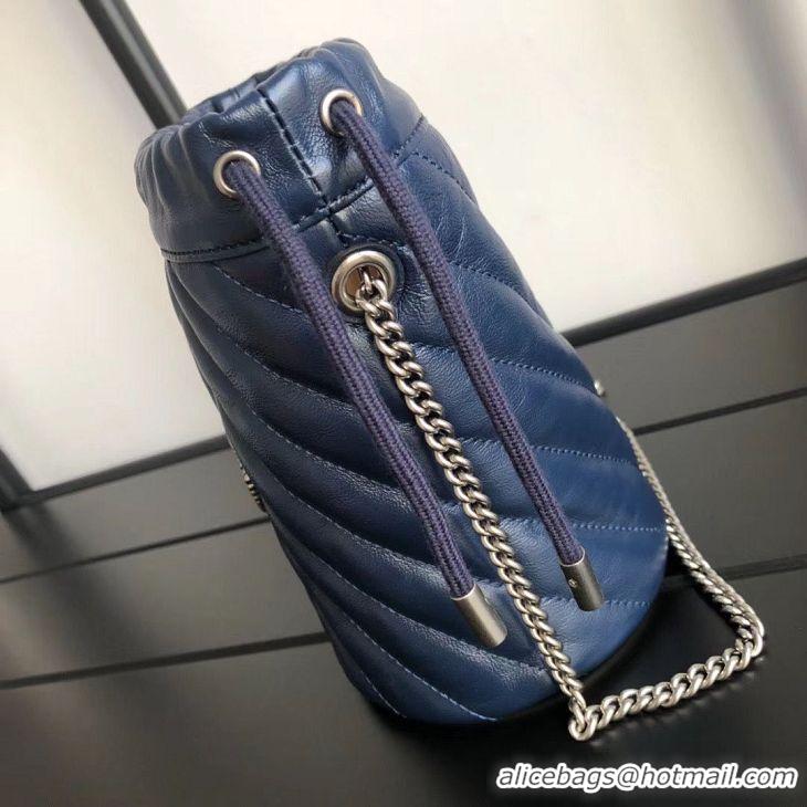 Buy Imitation Gucci GG Marmont mini bucket bag A575163 Navy