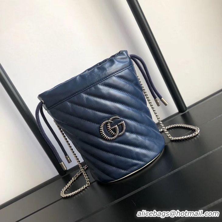 Buy Imitation Gucci GG Marmont mini bucket bag A575163 Navy