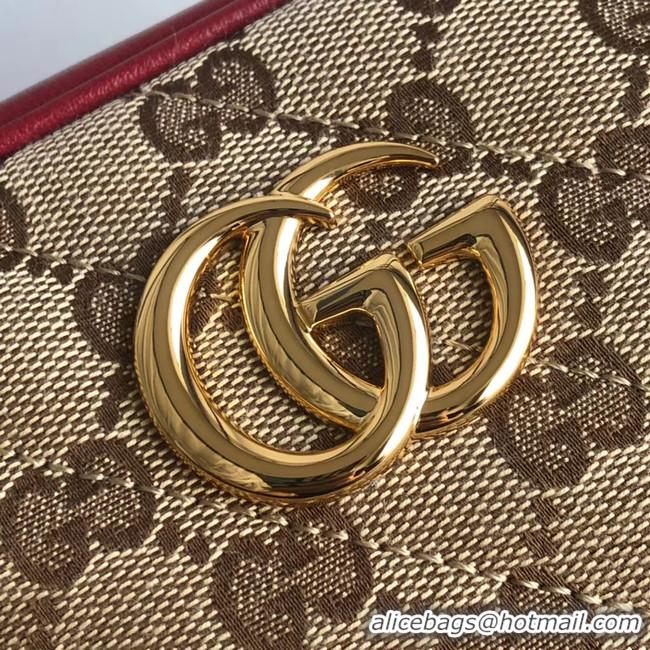 Crafted Duplicate Gucci GG Marmont canvas mini Bag 448065 red