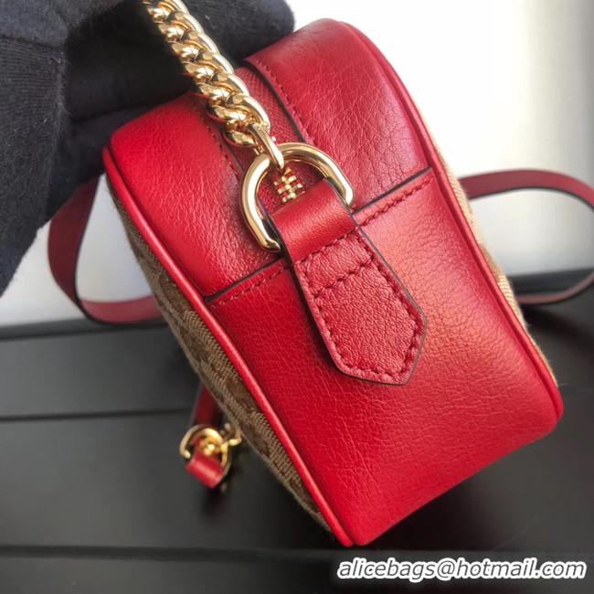 Crafted Duplicate Gucci GG Marmont canvas mini Bag 448065 red