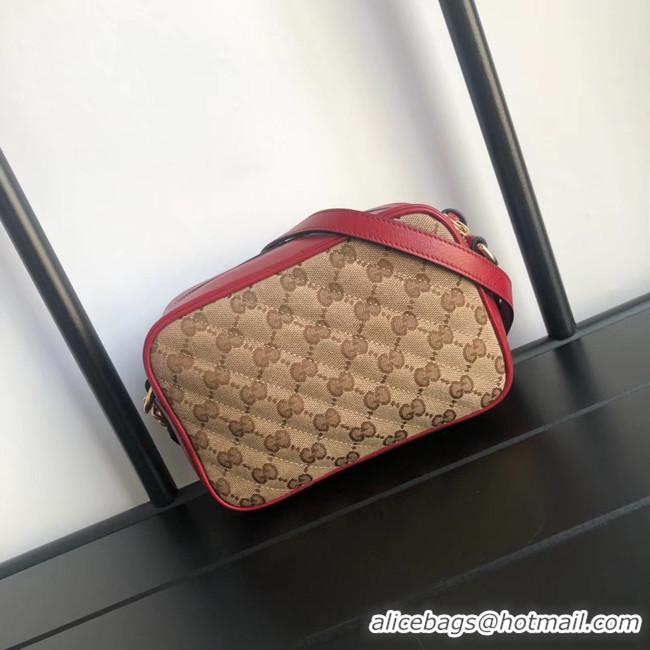 Crafted Duplicate Gucci GG Marmont canvas mini Bag 448065 red