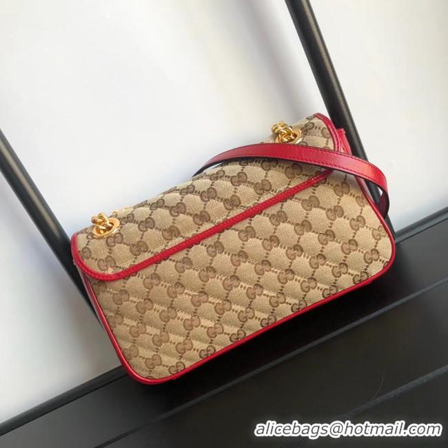 Chic Duplicate Gucci GG Marmont small shoulder bag 443497 red