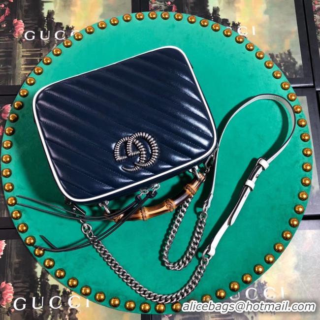 Discount Gucci GG Marmont series small bamboo shoulder bag 602270 royal blue