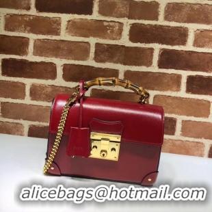 Shop Cheap Gucci Padlock GG small bamboo shoulder Backpack 603221 red