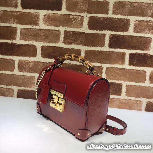 Shop Cheap Gucci Padlock GG small bamboo shoulder Backpack 603221 red