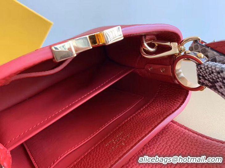 Hot Style Imitation Louis Vuitton CAPUCINES PM Original Python Leather N96467 Red