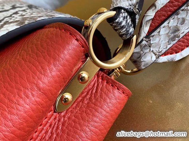 Hot Style Imitation Louis Vuitton CAPUCINES PM Original Python Leather N96467 Red