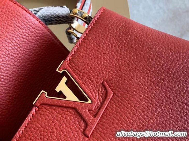 Hot Style Imitation Louis Vuitton CAPUCINES PM Original Python Leather N96467 Red