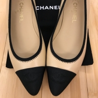 New Design Chanel Chain Aound Lambskin Logo Ballerinas G35389 Beige 2019