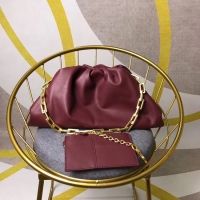 Unique Grade Bottega Veneta Nappa lambskin soft wide large Shoulder Bag 585853 Burgundy