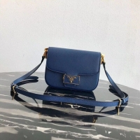 Luxury Discount Prada Embleme Saffiano Leather Bag 1BD217 Blue