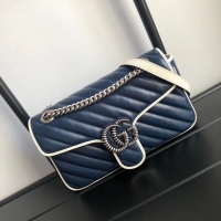 Stylish Gucci GG Marmont small shoulder bag 443497 Navy