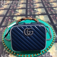 Discount Gucci GG Marmont series small bamboo shoulder bag 602270 royal blue