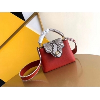 Hot Style Imitation Louis Vuitton CAPUCINES PM Original Python Leather N96467 Red