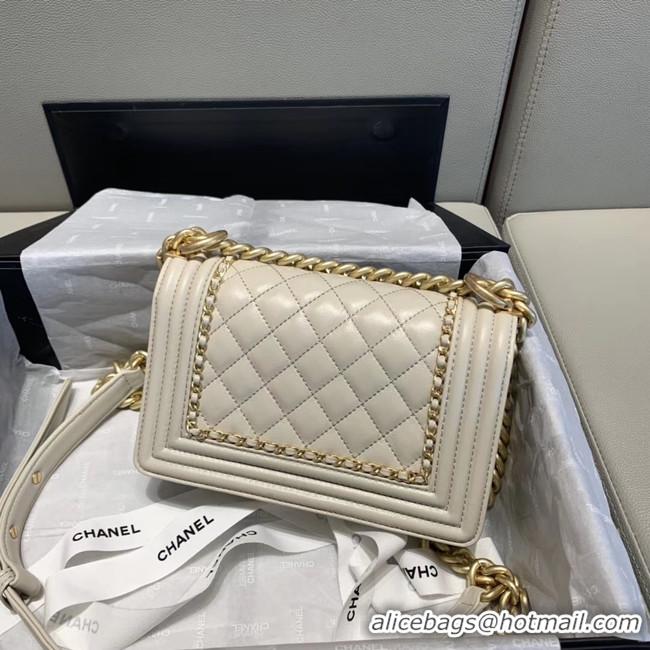 New Release Creation BOY CHANEL Flap Bag A67085 White