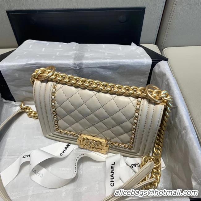 New Release Creation BOY CHANEL Flap Bag A67085 White