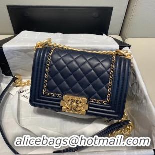 Buy Duplicate BOY CHANEL flap bag A67085 Navy Blue