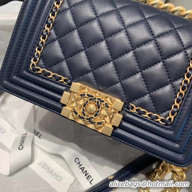 Buy Duplicate BOY CHANEL flap bag A67085 Navy Blue