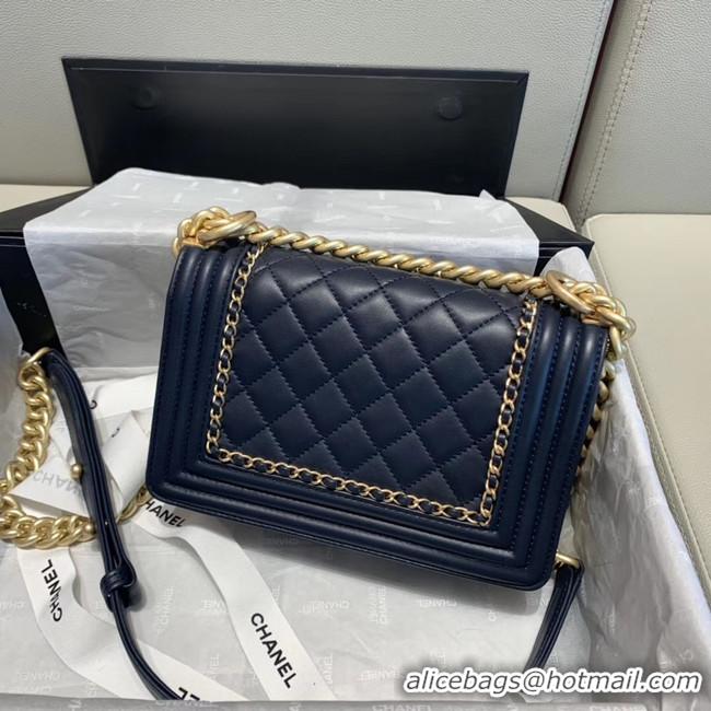 Buy Duplicate BOY CHANEL flap bag A67085 Navy Blue