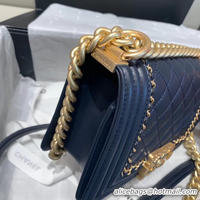 Buy Duplicate BOY CHANEL flap bag A67085 Navy Blue