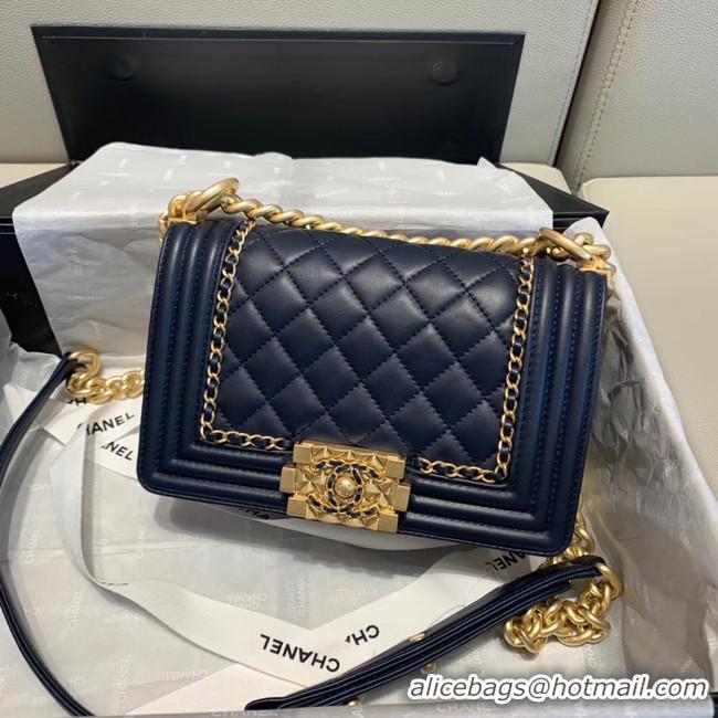 Buy Duplicate BOY CHANEL flap bag A67085 Navy Blue