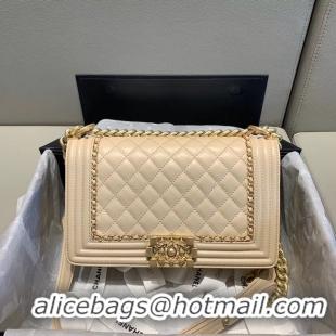 Cheap Ladies BOY CHANEL flap bag A67086 cream