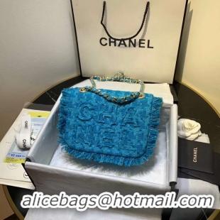 Stylish Imitation CHANEL 19 Flap Bag AS0974 blue