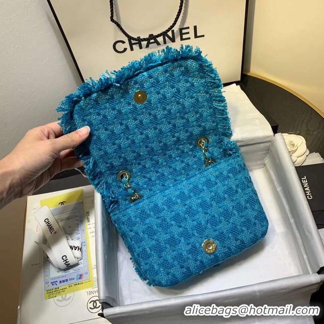 Stylish Imitation CHANEL 19 Flap Bag AS0974 blue