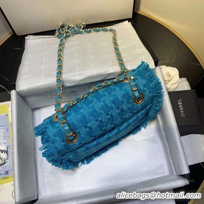 Stylish Imitation CHANEL 19 Flap Bag AS0974 blue