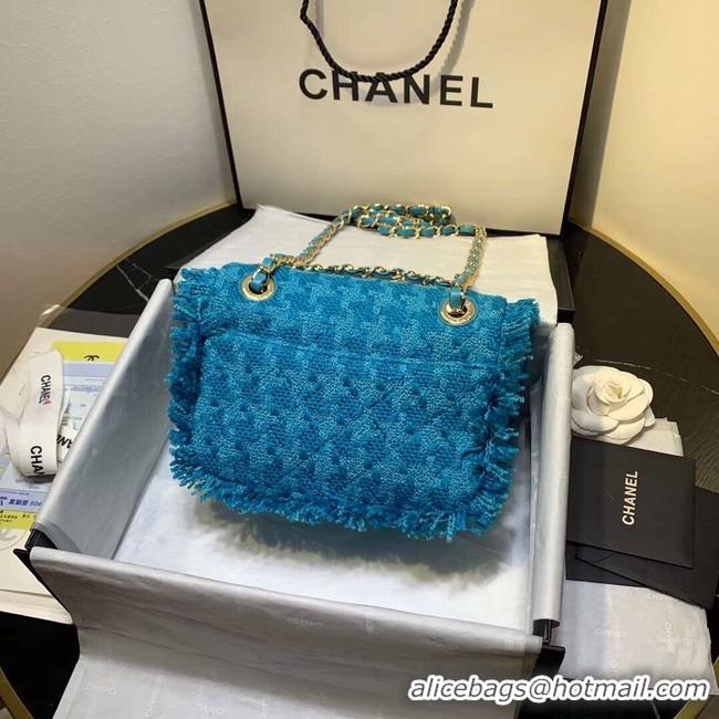 Stylish Imitation CHANEL 19 Flap Bag AS0974 blue