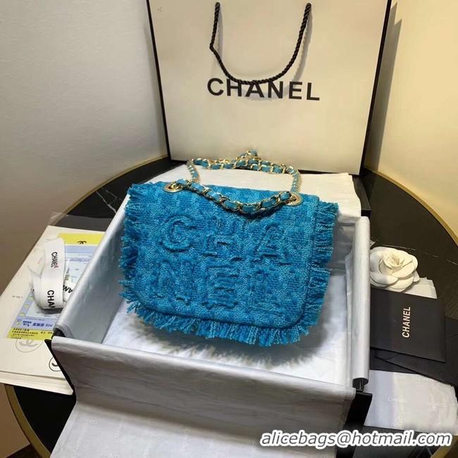 Stylish Imitation CHANEL 19 Flap Bag AS0974 blue