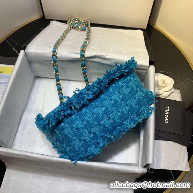 Stylish Imitation CHANEL 19 Flap Bag AS0974 blue