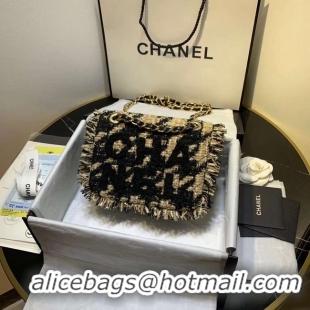 Unique Discount CHANEL 19 Flap Bag AS0974 apricot&black