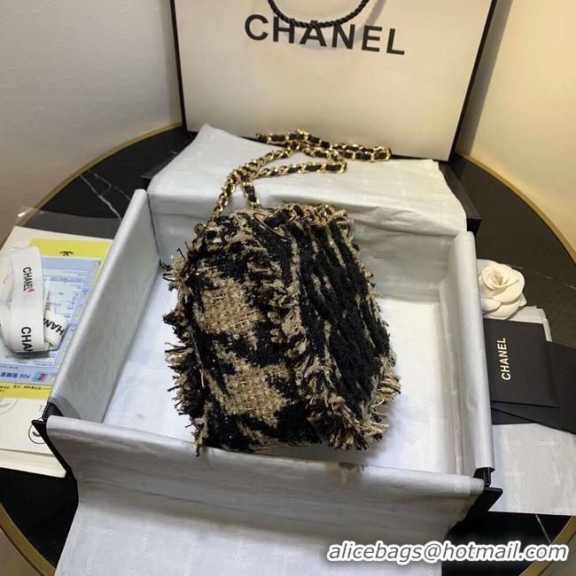 Unique Discount CHANEL 19 Flap Bag AS0974 apricot&black