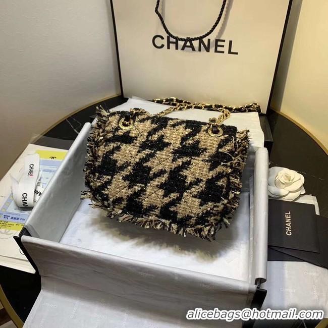 Unique Discount CHANEL 19 Flap Bag AS0974 apricot&black