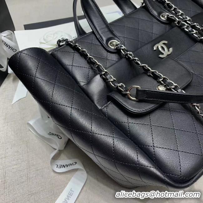 High Quality CHANEL Large zip shopping bag AS1300 black