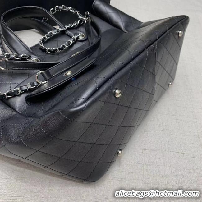 High Quality CHANEL Large zip shopping bag AS1300 black