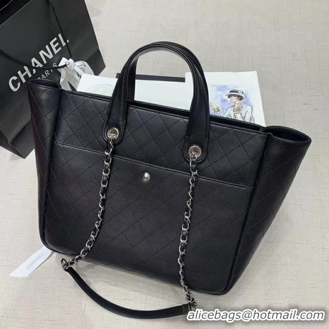 High Quality CHANEL Large zip shopping bag AS1300 black