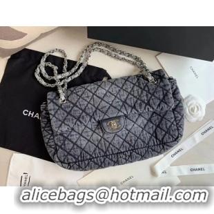 Luxurious Cheapest CHANEL Denim flap bag AS1113 grey