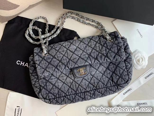 Luxurious Cheapest CHANEL Denim flap bag AS1113 grey